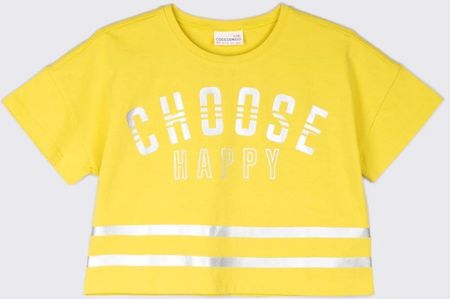 T-shirt z krótkim rękawem żółty crop top