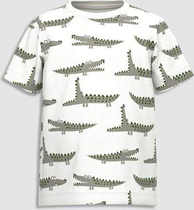 T-shirt z krótkim rękawem biały w krokodyle
