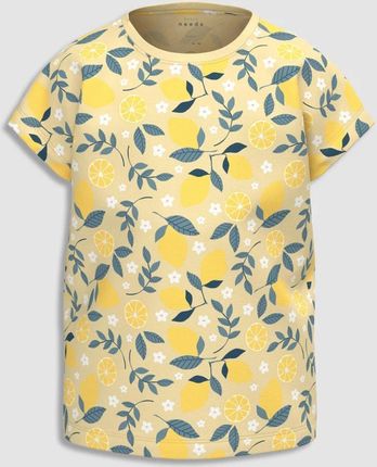 T-shirt z krótkim rękawem żółty z wzorem w cytryny