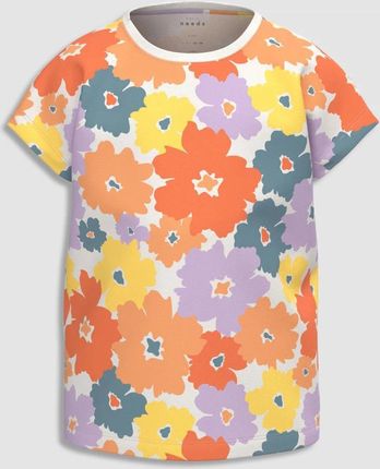 T-shirt z krótkim rękawem w kolorowe kwiatki