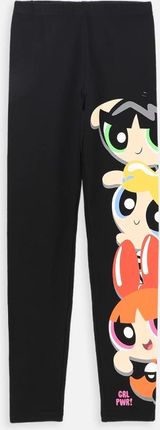 Legginsy z długą nogawką czarne z nadrukiem, licencja POWERPUFF GIRLS