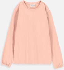 T-shirt z długim rękawem pudrowy róż gładki