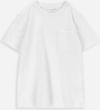 T-shirt z krótkim rękawem biały z kieszonką