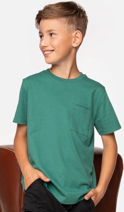 T-shirt z krótkim rękawem zielony z kieszonką