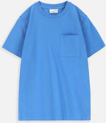 T-shirt z krótkim rękawem niebieski z kieszonką