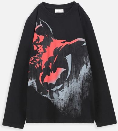 T-shirt z długim rękawem czarny z nadrukiem, licencja BATMAN