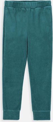 Spodnie dresowe zielone gładkie z kieszeniami