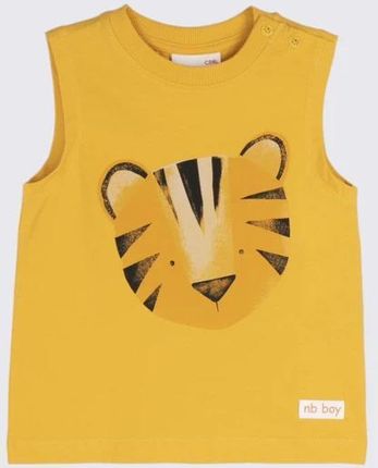 T-shirt bez rękawów miodowy z tygrysem