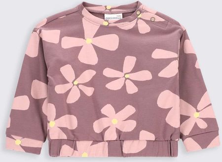 Bluza dresowa fioletowa z printem w kwiaty