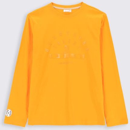 T-shirt z długim rękawem pomarańczowy z nadrukiem