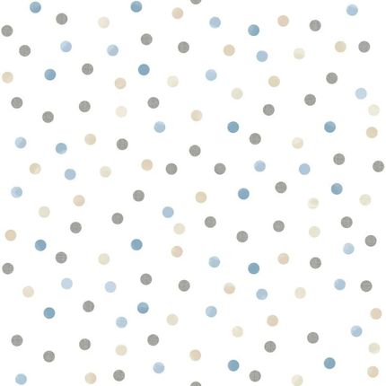 Noordwand Mondo Baby Confetti Dots Biało-Niebiesko-Szaro-Beżowa 444880