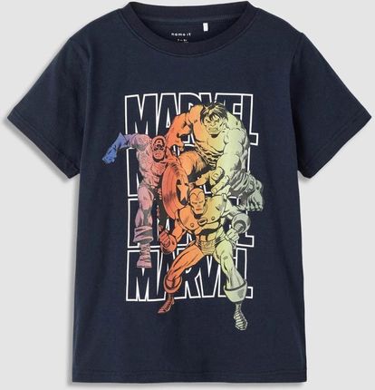 T-shirt z krótkim rękawem MARVEL granatowy z kolorowym nadrukiem