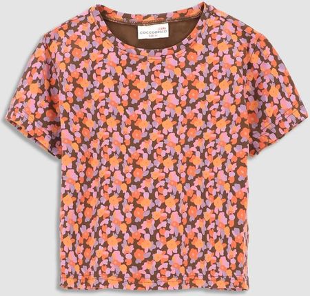 T-shirt z krótkim rękawem wielokolorowy z nadrukiem w kwiaty