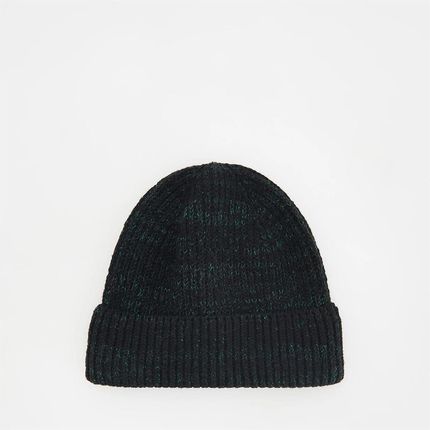 Reserved - Prążkowana czapka beanie - czarny