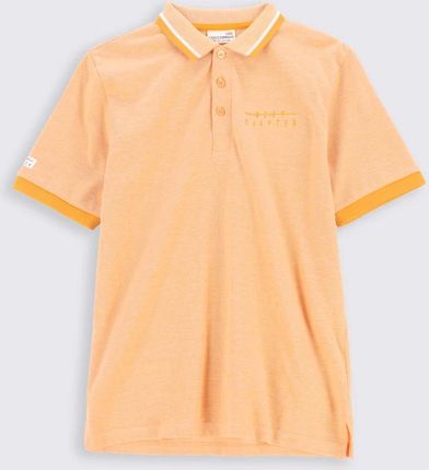 T-shirt z krótkim rękawem pomarańczowy z kołnierzykiem typu polo