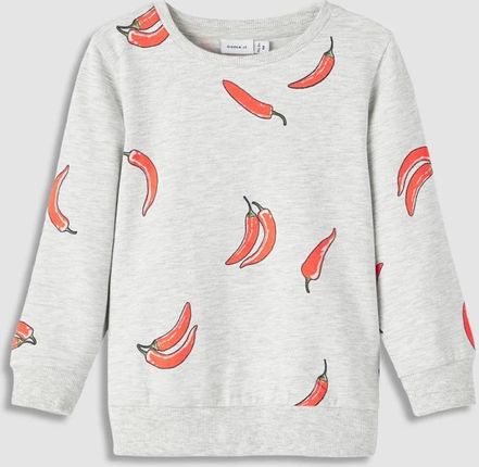 Bluza dresowa  szara z printem w papryczki chilli
