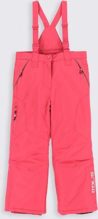 Spodnie zimowe narciarskie w kolorze fuksji na szelkach