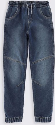 Spodnie jeansowe granatowe JOGGER z efektem sprania