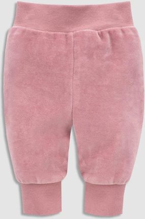 Spodnie dresowe różowe welurowe ze ściągaczami