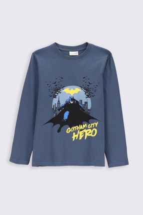 T-shirt z długim rękawem granatowy,licencja BATMAN