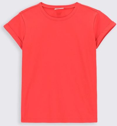 T-shirt z krótkim rękawem czerwony gładki