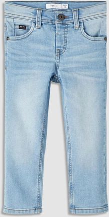 Spodnie jeansowe REGULAR FIT błękitne z efektem sprania