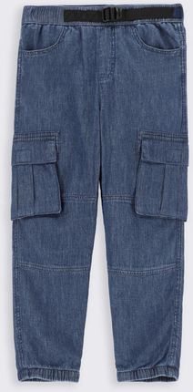 Spodnie jeansowe granatowe z bawełnianą podszewką