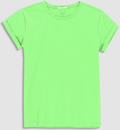 T-shirt z krótkim rękawem zielony gładki