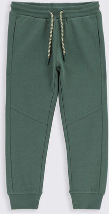 Spodnie dresowe zielone z przeszyciami na nogawkach