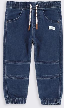 Spodnie jeansowe niebieskie z przeszyciami na nogawkach