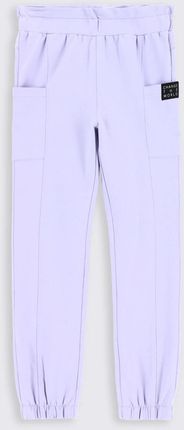Spodnie dresowe fioletowe z przeszyciami na nogawkach