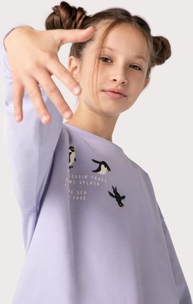 Bluza dresowa fioletowa z nadrukiem