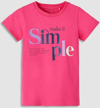 T-shirt z krótkim rękawem różowy z piankowym, kolorowym nadrukiem