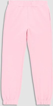 Spodnie dresowe różowe gładkie z kieszeniami