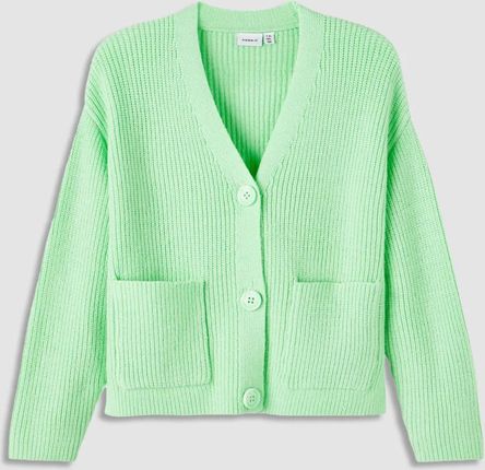 Sweter rozpinany zielony z kieszeniami