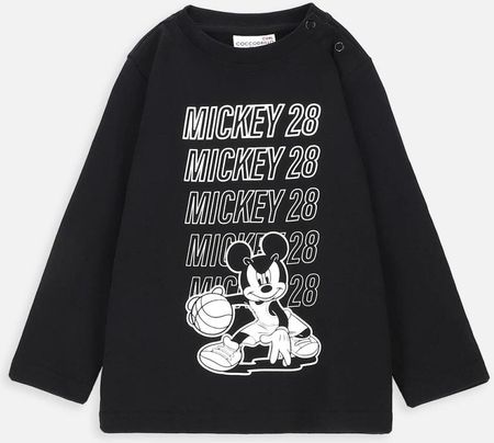 T-shirt z długim rękawem czarny z napisami, licencja MICKEY MOUSE