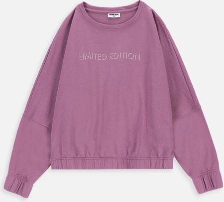 Bluza dresowa fioletowa krótka z napisem