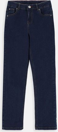 Spodnie jeansowe granatowe ze zwężaną nogawką o fasonie SLIM