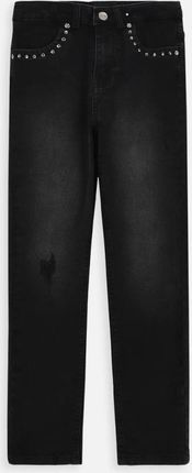 Spodnie jeansowe czarne ze zwężaną nogawką, SLIM LEG