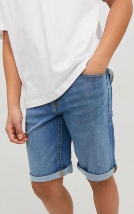 Szorty jeansowe REGULAR FIT niebieskie z kieszeniami i podwiniętymi nogawkami