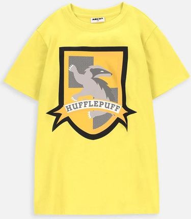 T-shirt z krótkim rękawem HARRY POTTER limonkowy z herbem Hufflepuff