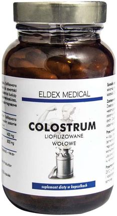 Eldex Medical Colostrum Bovinum Liofilizowane Wołowe 105Kaps. Po 400Mg