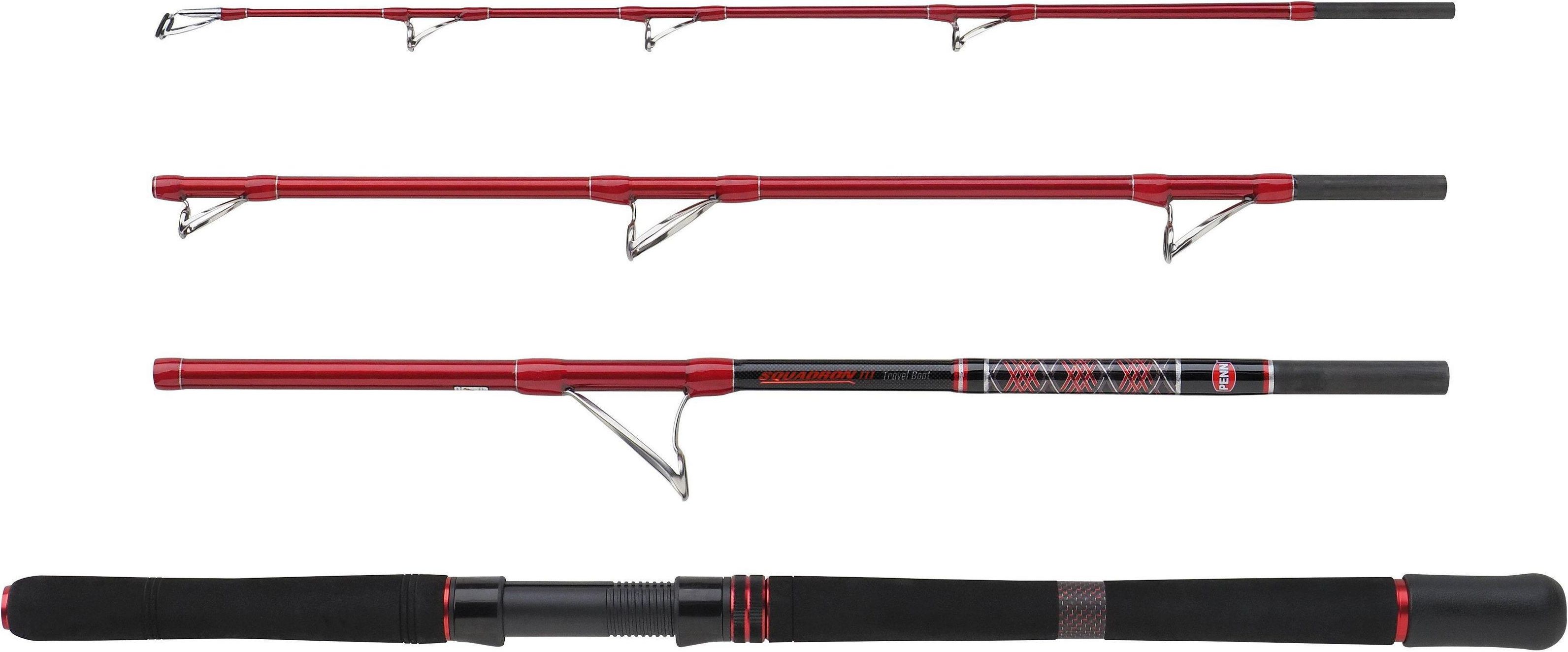 PENN Regiment III bootreishengel - zoutwater zeehengel - meerdelig draagbaar, Cordura-beschermbuis, zwart/rood
