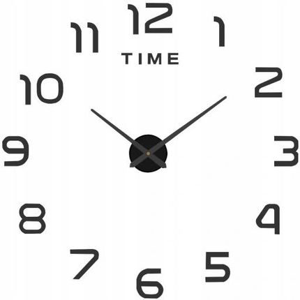Zegar Ścienny DIY 3D Czarny Naklejany Nowoczesny zegarek na ściane