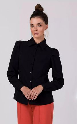 Elegancka koszula z bufkami (Czarny, S)