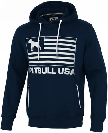 Bluza z kapturem Pit Bull Cotton Terry Pitbull USA '23 - Granatowa 
