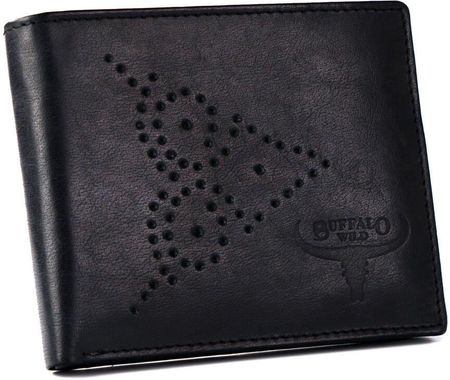 Skorzany portfel meski ze zdobionym frontem