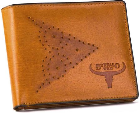 Skorzany portfel meski ze zdobionym frontem