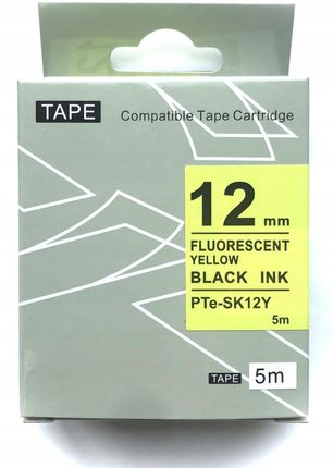 Puty Taśma Fluorescencyjna Pte-Sk12Y Do Epson 12Mm Czarny/Żółtej