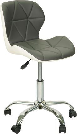 Szaro-Białe Krzesło Biurowe Nero Z Ekoskóry